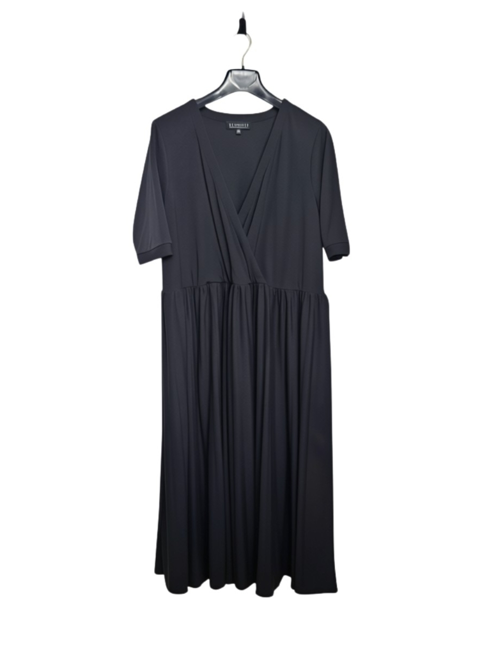 Eloquii Women's Plus Size 20 Black V-Neck Short Sleeve Maxi Dress
